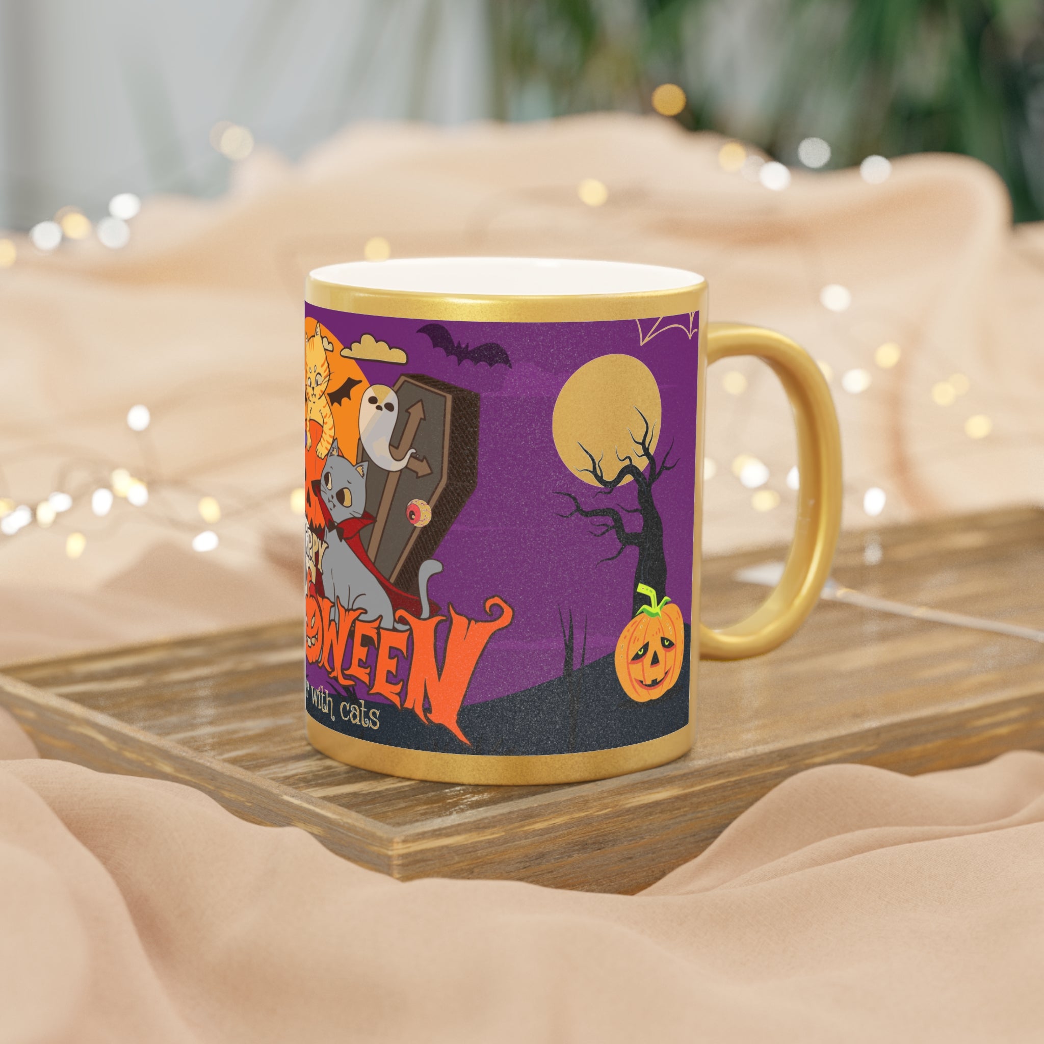 Happy Halloween is Better with Cats | Metallic Mug